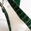 L'Amazone Alligator Green 100mm high heel woman sandal
