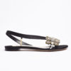 Flat black amazone sandal embellishment jewelry
