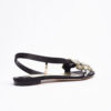 Flat black amazone sandal embellishment jewelry