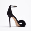 Delicate high heel satin and mink black