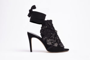 LA JOLIE high heel mule with embroided flower
