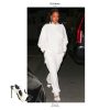 Rihanna wearing la celeste high heel mule white with mink