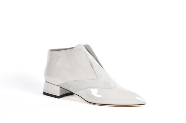 victoire grey leather and suede low boot