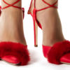 High heel attachante red pump with mink