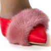 High heel attachante red pump with mink
